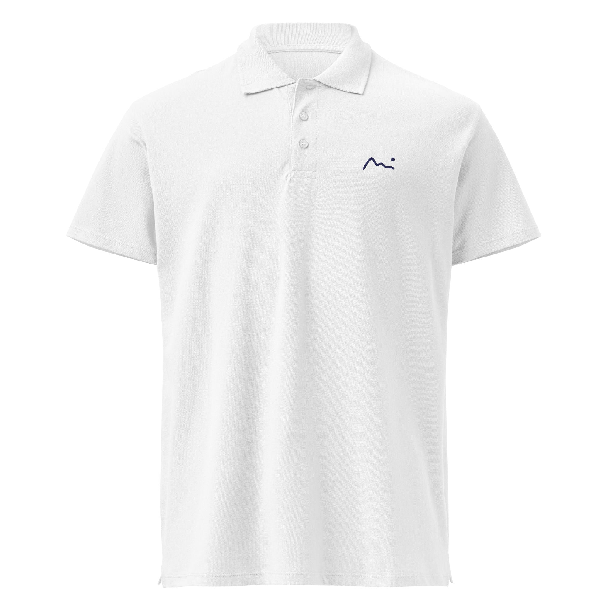 White Premium Piqué Polo Shirt - marmedi Embroidered Logo